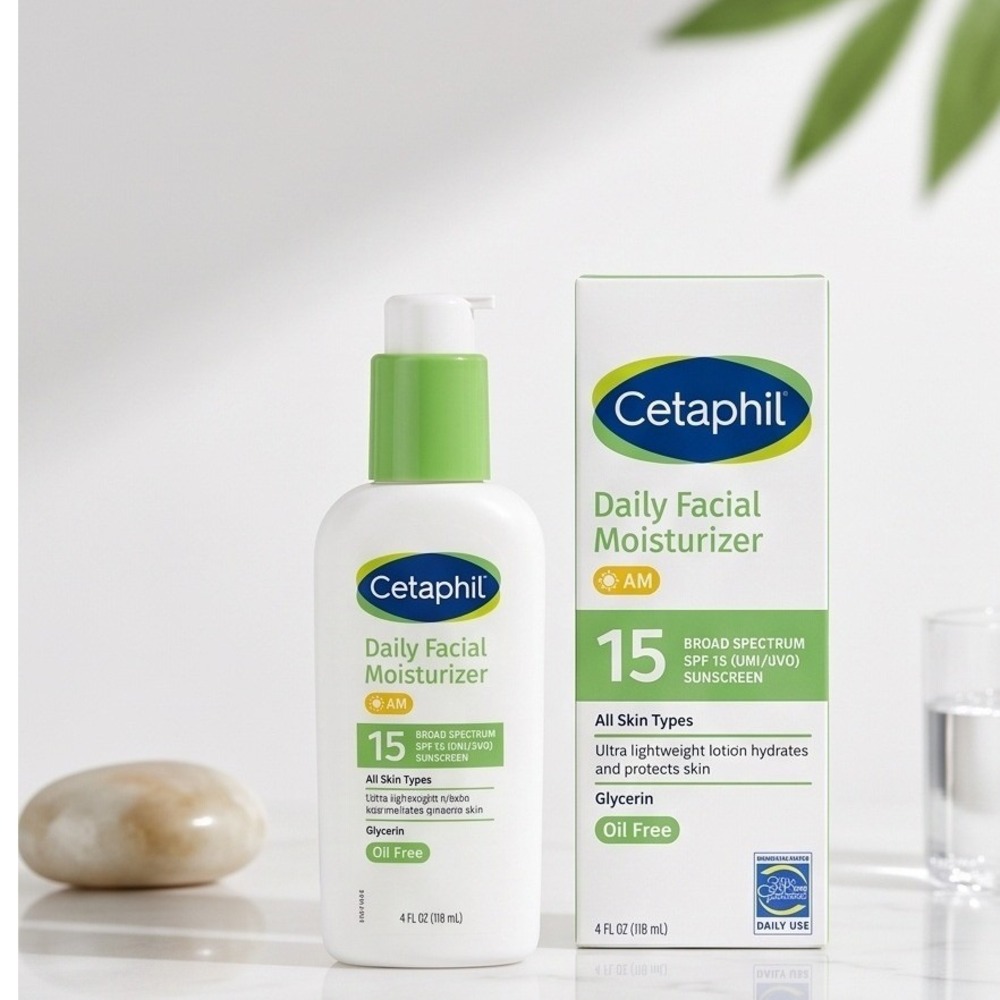 Cetaphil Daily Facial Moisturizer SPF 15 AM Oil Free Lotion 4 fl oz New in Box